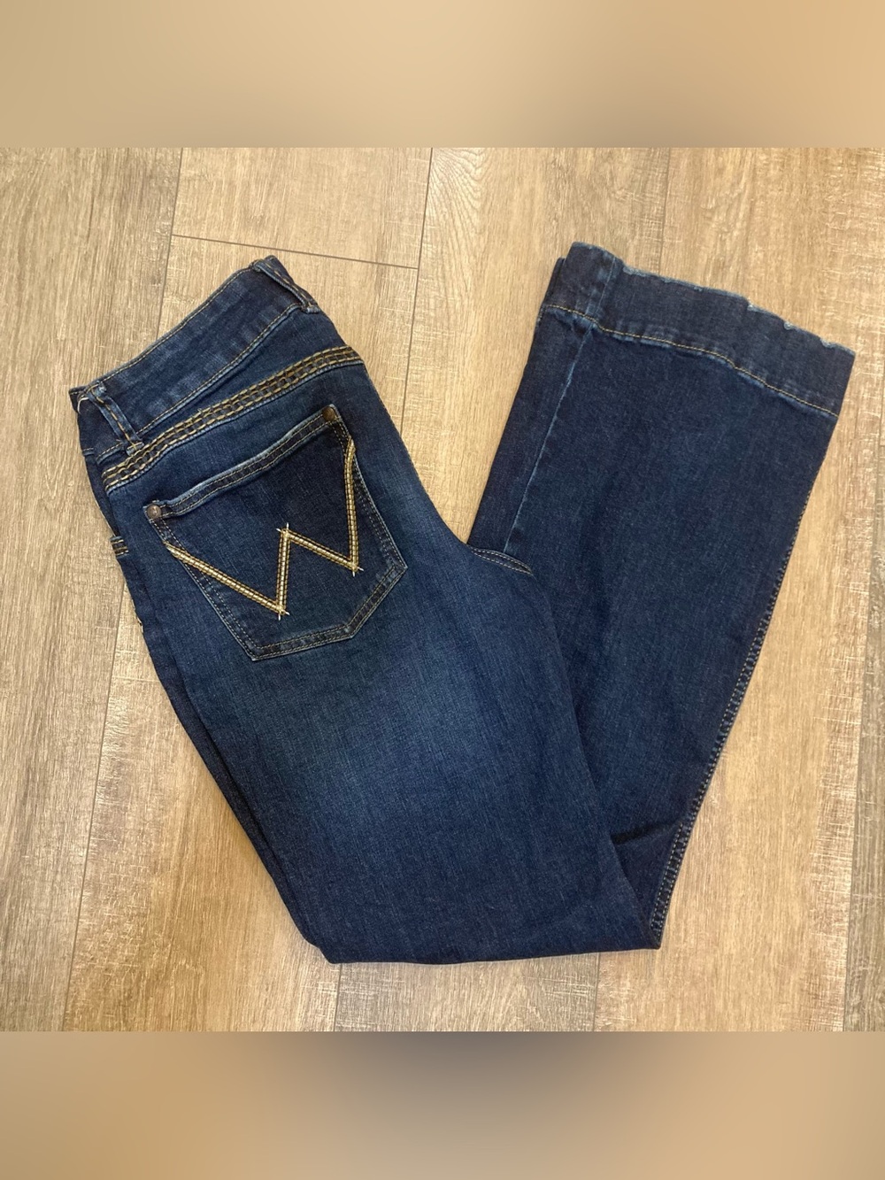 Wrangler Boot Cut Womens Denim Jeans Sz 9 Dark Wash 32" Inseam